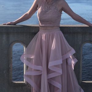 2 piece prom dress